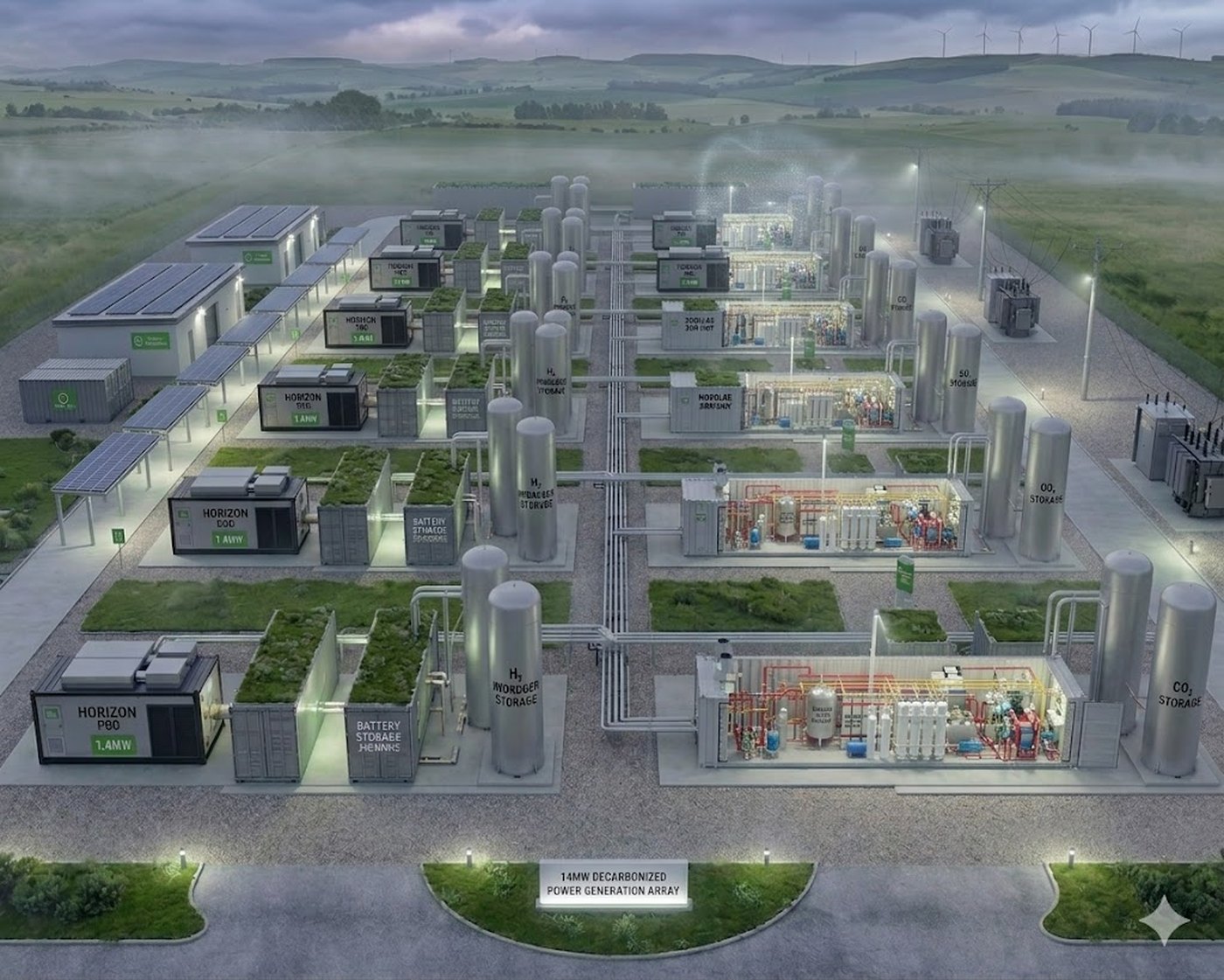 On-site steam methane reforming with carbon capture at a Horizon array